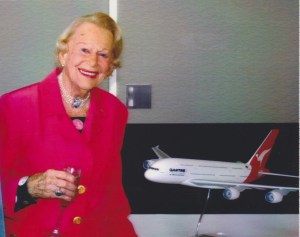 Nancy-Bird Walton with her namesake A380